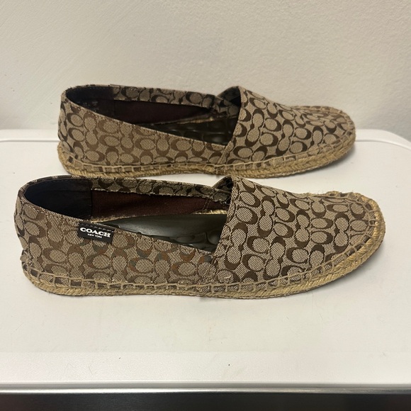 Coach signature jacquard espadrille flats. Brown Espadrille, Soft padded in sole - Picture 6 of 10